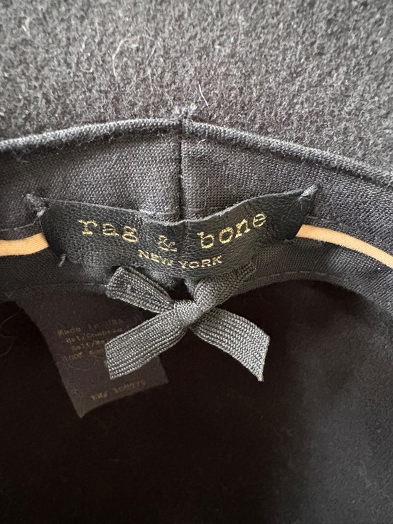rag & bone Floppy Brim Wool Hat – black with braided tan Band (Size M)